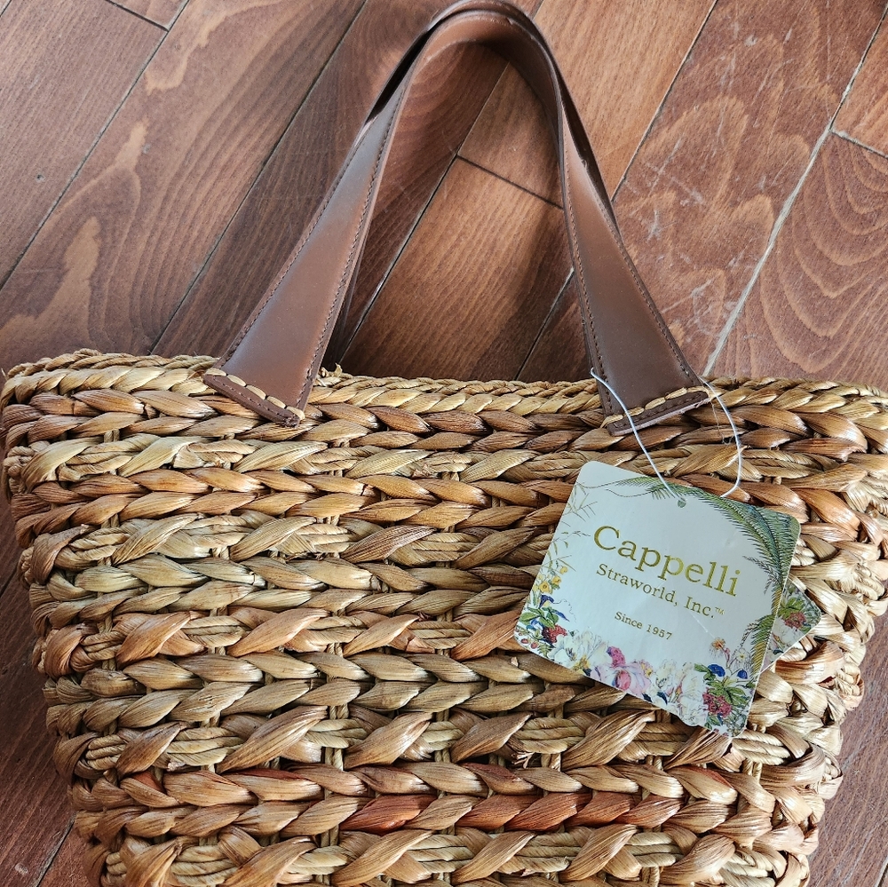 Capelli of New York Straw Tote Bag - Brown